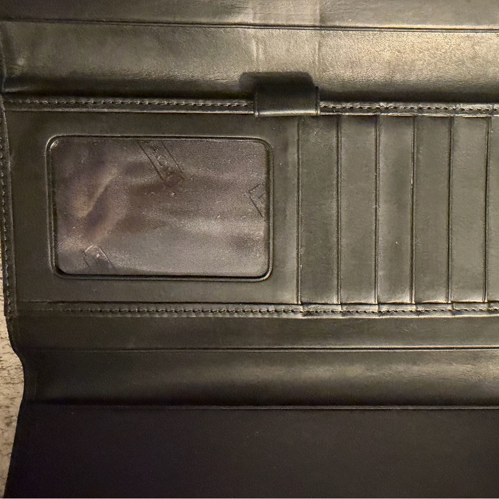Coach Vintage Black Continental Wallet 7.5x4.25 Glove Tanned Leather EUC &Dusty - Picture 6 of 14